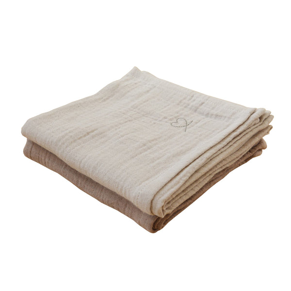 Muslin - 2-pack gift box - Light Sand / Clay